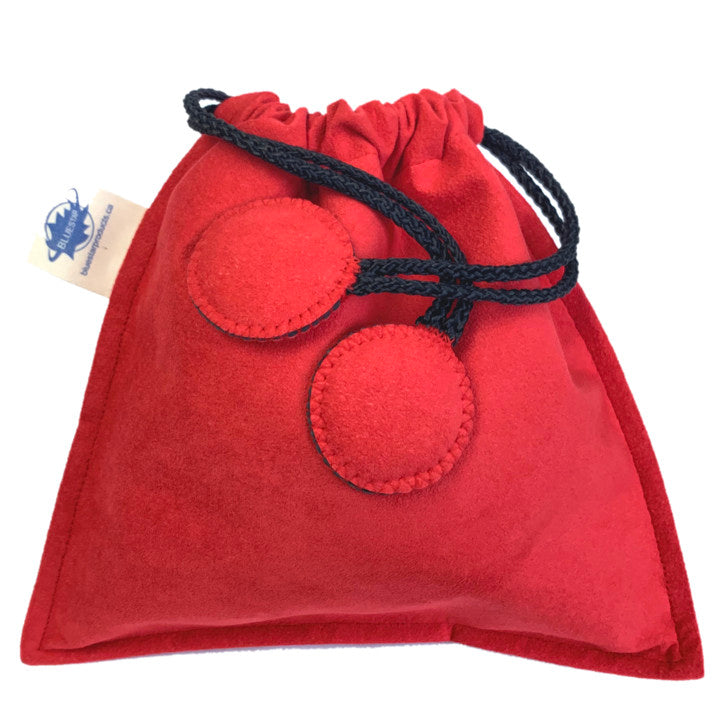 Drawstring Bag - Red Ultrasuede