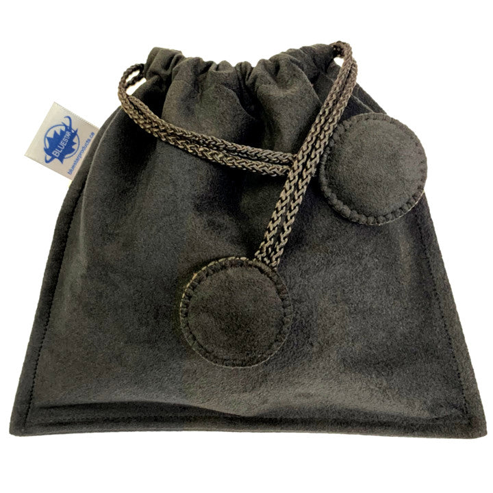 Drawstring Bag - Black Ultrasuede