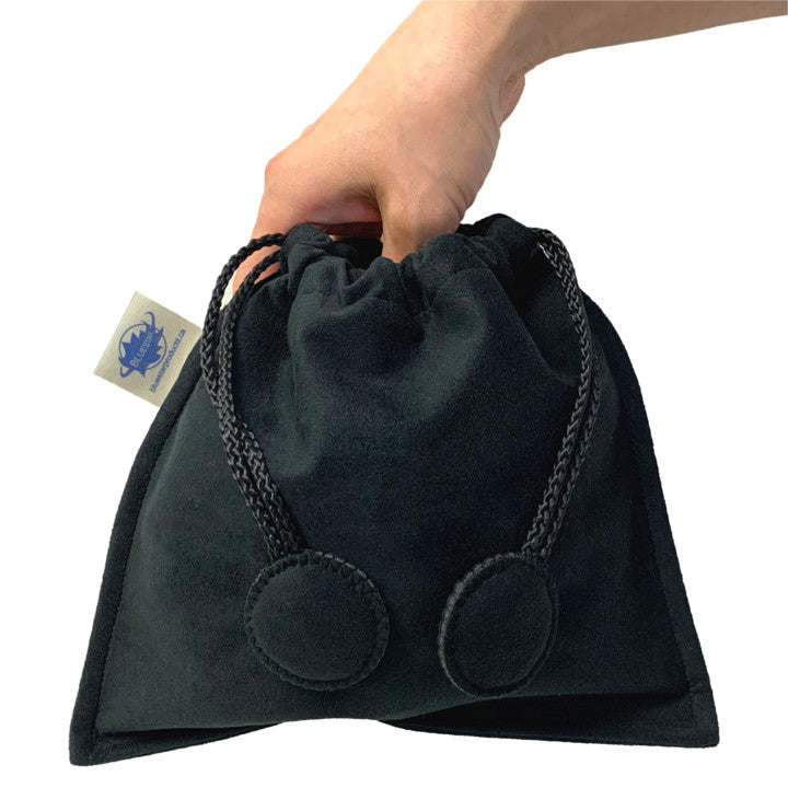 Drawstring Bag - Black Ultrasuede