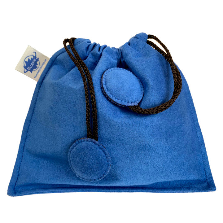 Drawstring Bag - Blue Ultrasuede