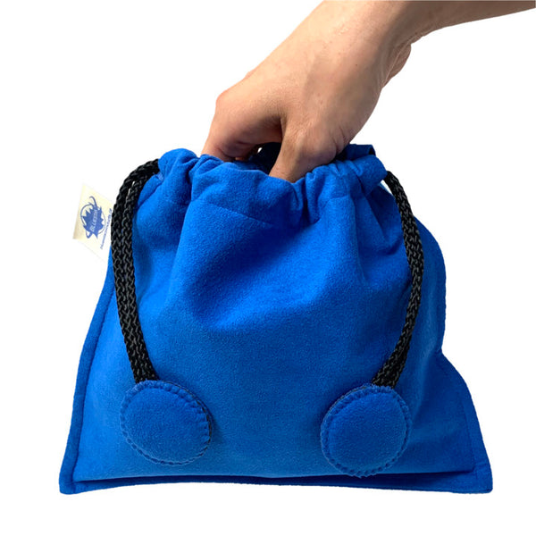 Drawstring Bag - Blue Ultrasuede