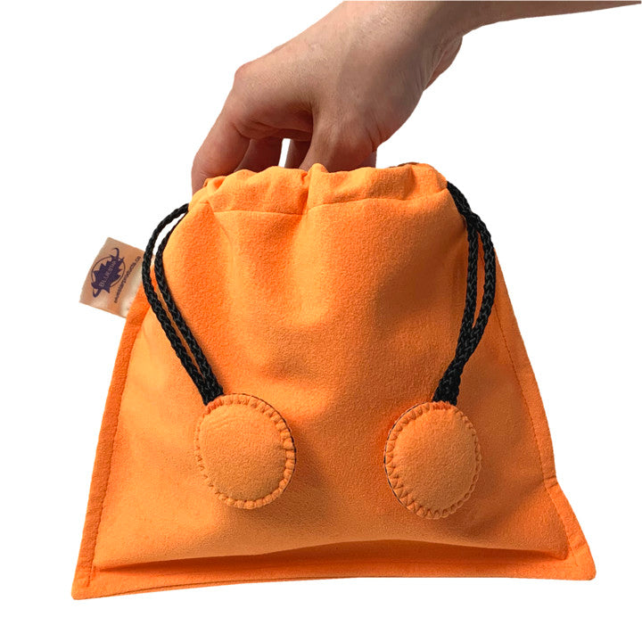 Drawstring Bag - Orange Ultrasuede
